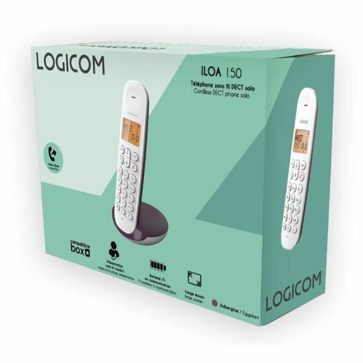 Markkabeltelefon Logicom DECT ILOA 150 SOLO Aubergine - 2