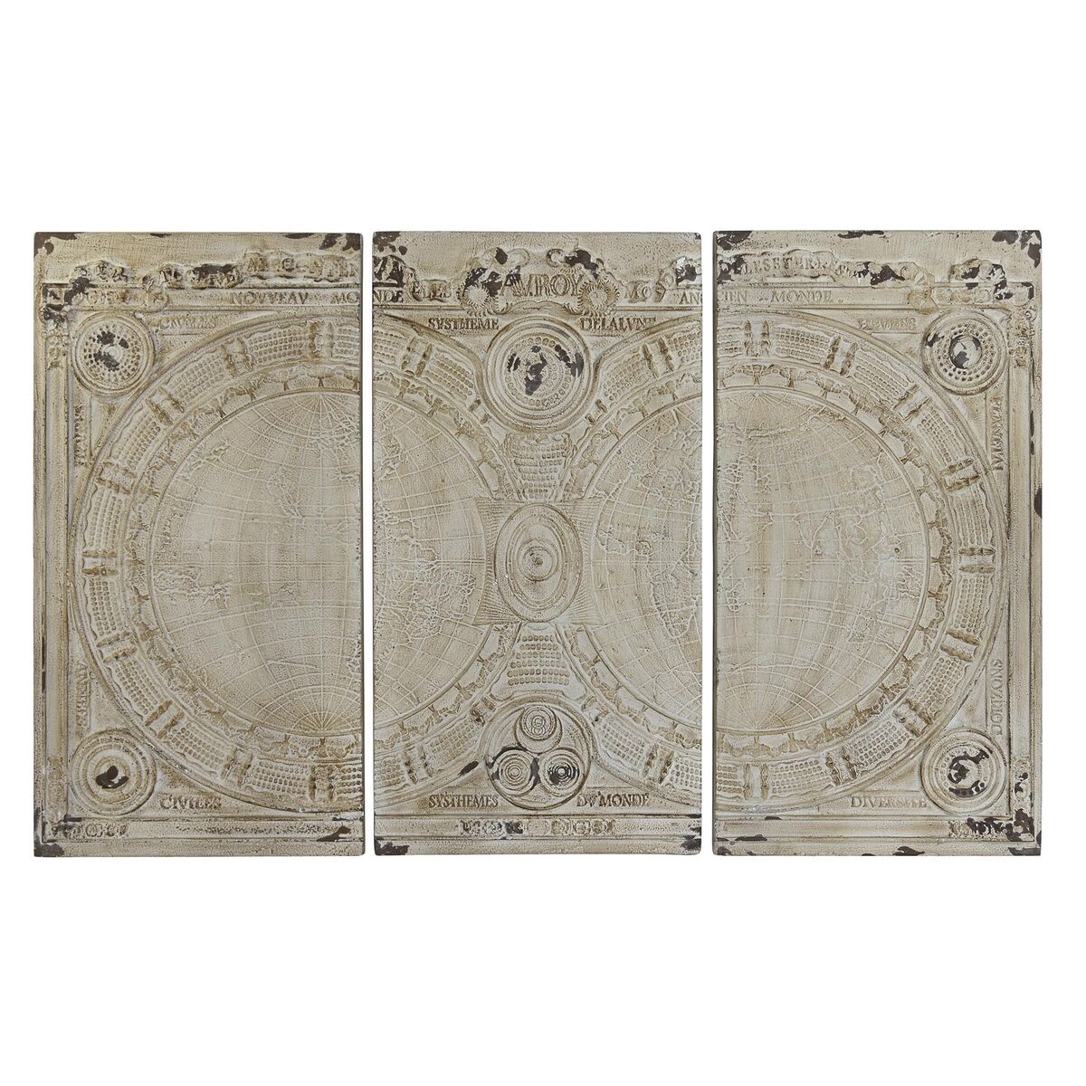 Väggdekoration DKD Home Decor Beige Neoklassisk 178 x 4 x 112 cm (3 Delar) - 4