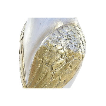 Prydnadsfigur DKD Home Decor Vit Gyllene Uggla 9 x 9 x 17 cm