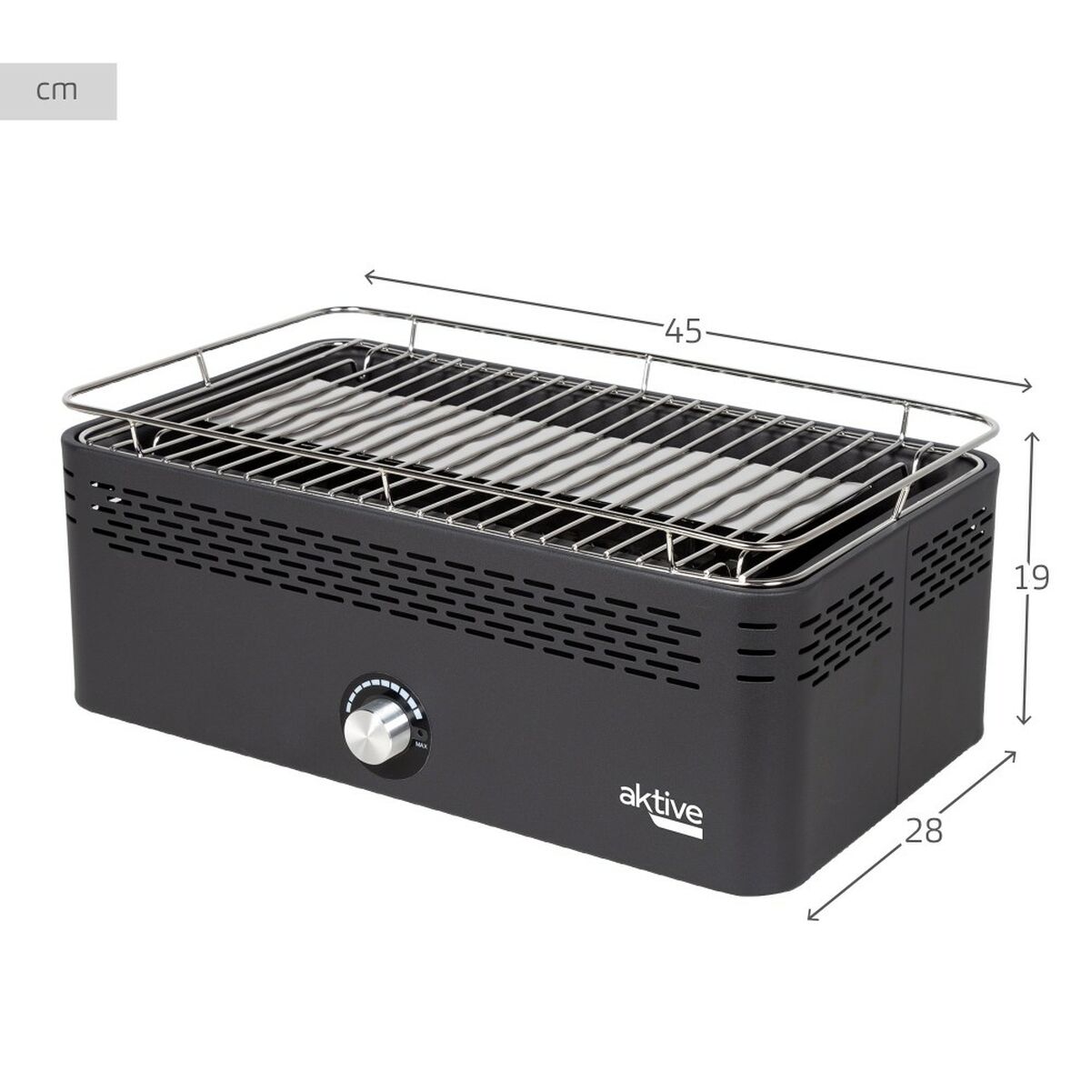 Bärbar rökfri kolgrill Aktive Rostfritt stål Järn 45 x 19 x 28 cm - 4
