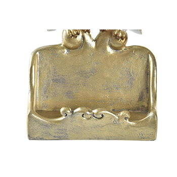 Prydnadsfigur DKD Home Decor Vit Gyllene Ugglor 10 x 8 x 7 cm