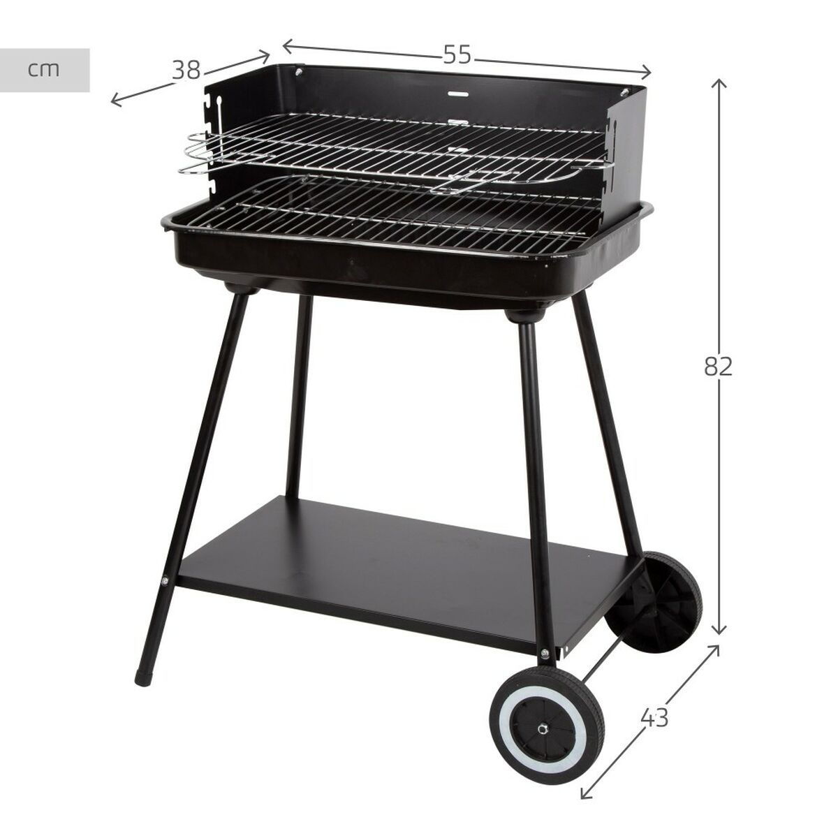 Bärbar Grill Aktive Rostfritt stål Stål 55 x 82 x 43 cm - 4