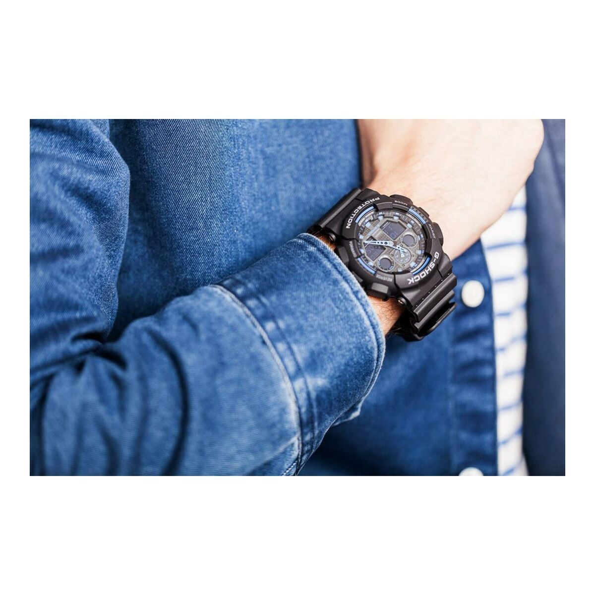 Herrklocka Casio G-Shock GA-100-1A2ER Ø 51 mm Svart Multicolour - 6