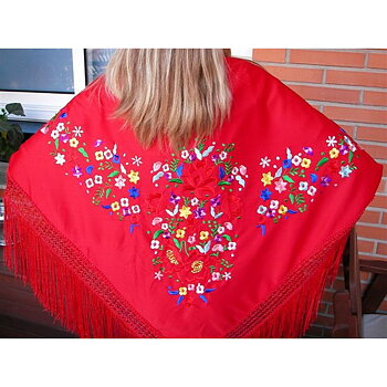 Sjal PGRR40 Röd 140 cm