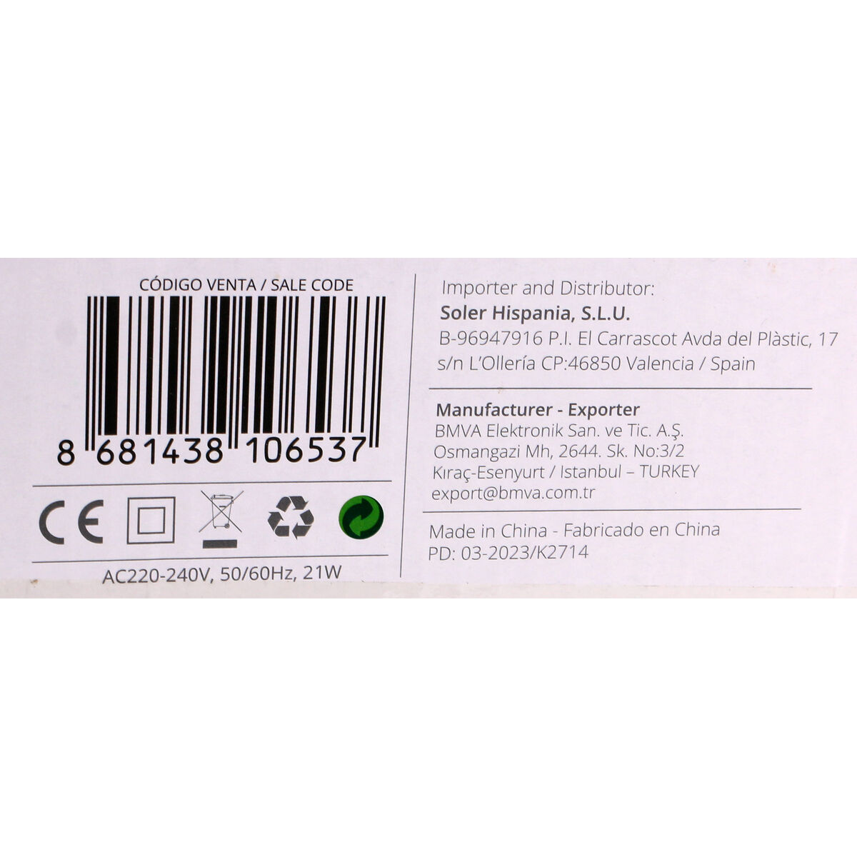 Bordsfläkt Kiwi Vit Ø 27 cm 21W (4 antal) - 4