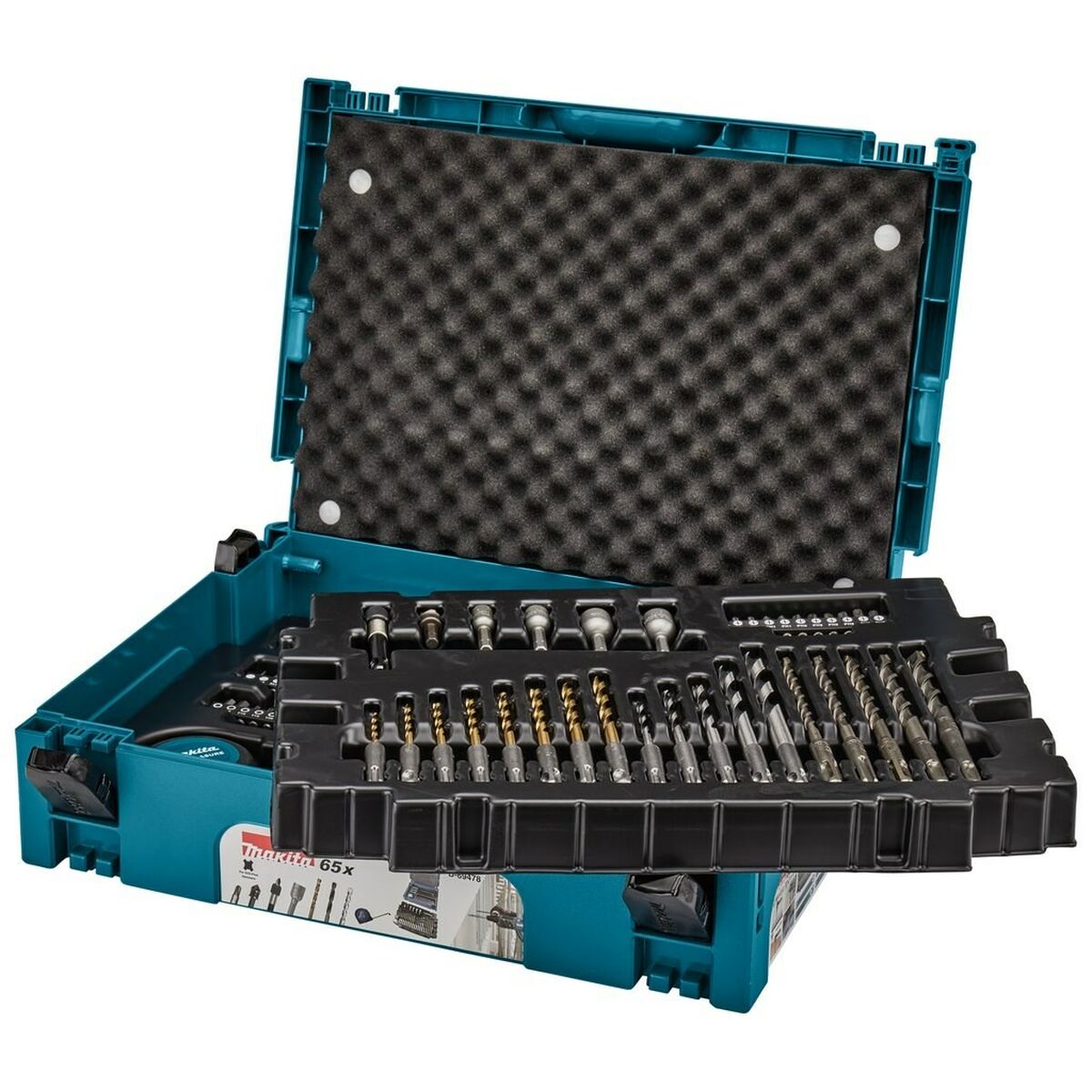 Set med borrkrona och spikar Makita B-69478 Hållare för borrbits Aluminium 65 Delar - 3