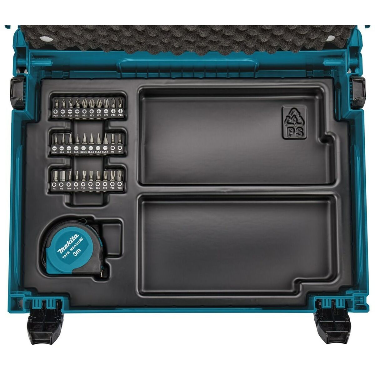 Set med borrkrona och spikar Makita B-69478 Hållare för borrbits Aluminium 65 Delar - 4