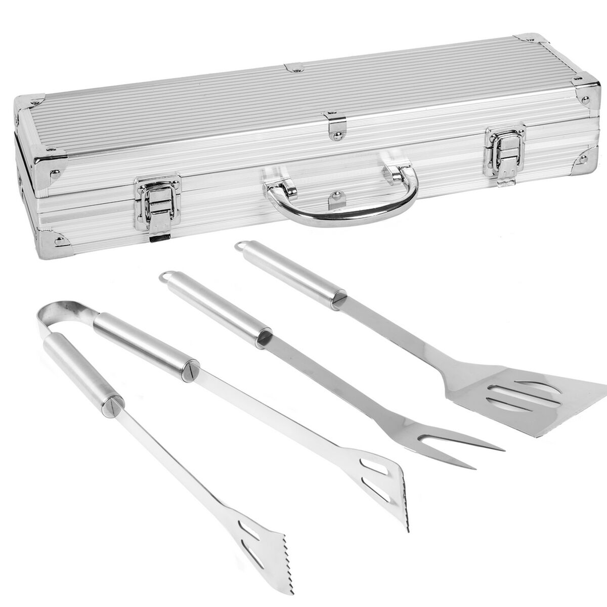 Set med Grillredskap med Bärväska Barbacoa Rostfritt stål 37 x 10 x 8 cm