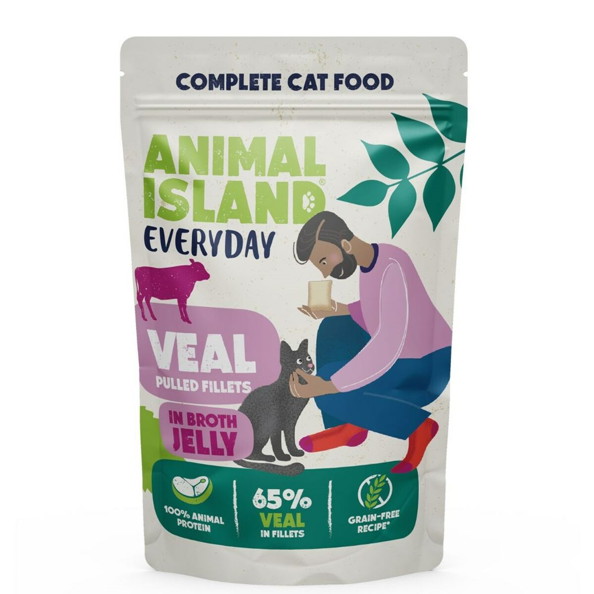 Kattmat ANIMAL ISLAND Everyday Jelly Veal 12 x 85 g - 2