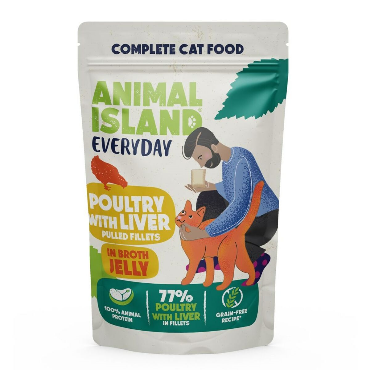 Kattmat ANIMAL ISLAND Everyday Poultry and liver in jelly 12 x 85 g - 2
