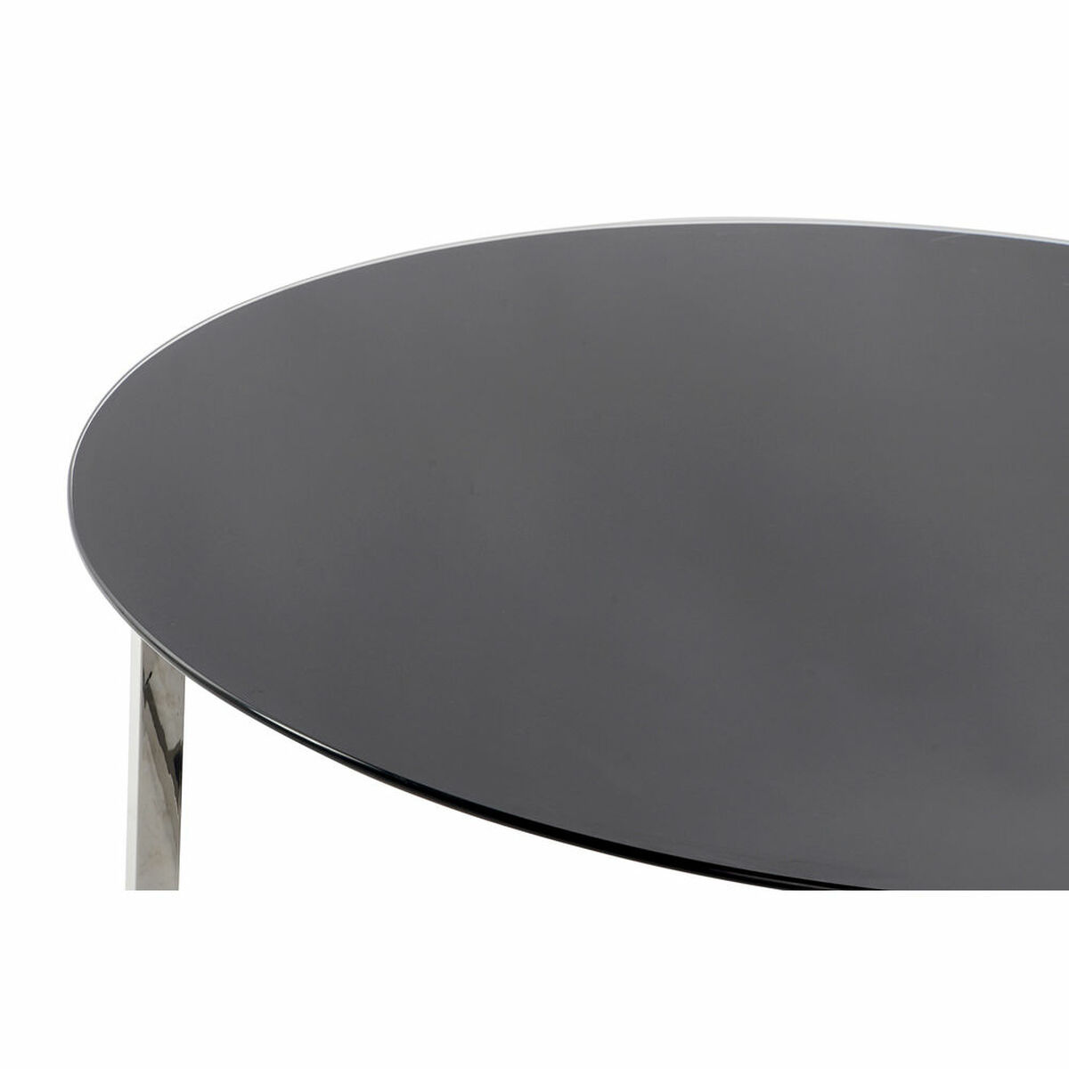Soffbord DKD Home Decor Svart Silvrig Glas Stål Plast 100 x 100 x 45 cm - 6