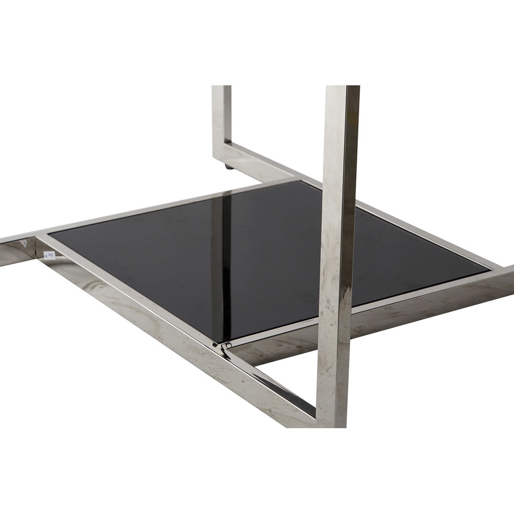 Soffbord DKD Home Decor Svart Silvrig Glas Stål Plast 100 x 100 x 45 cm - 2