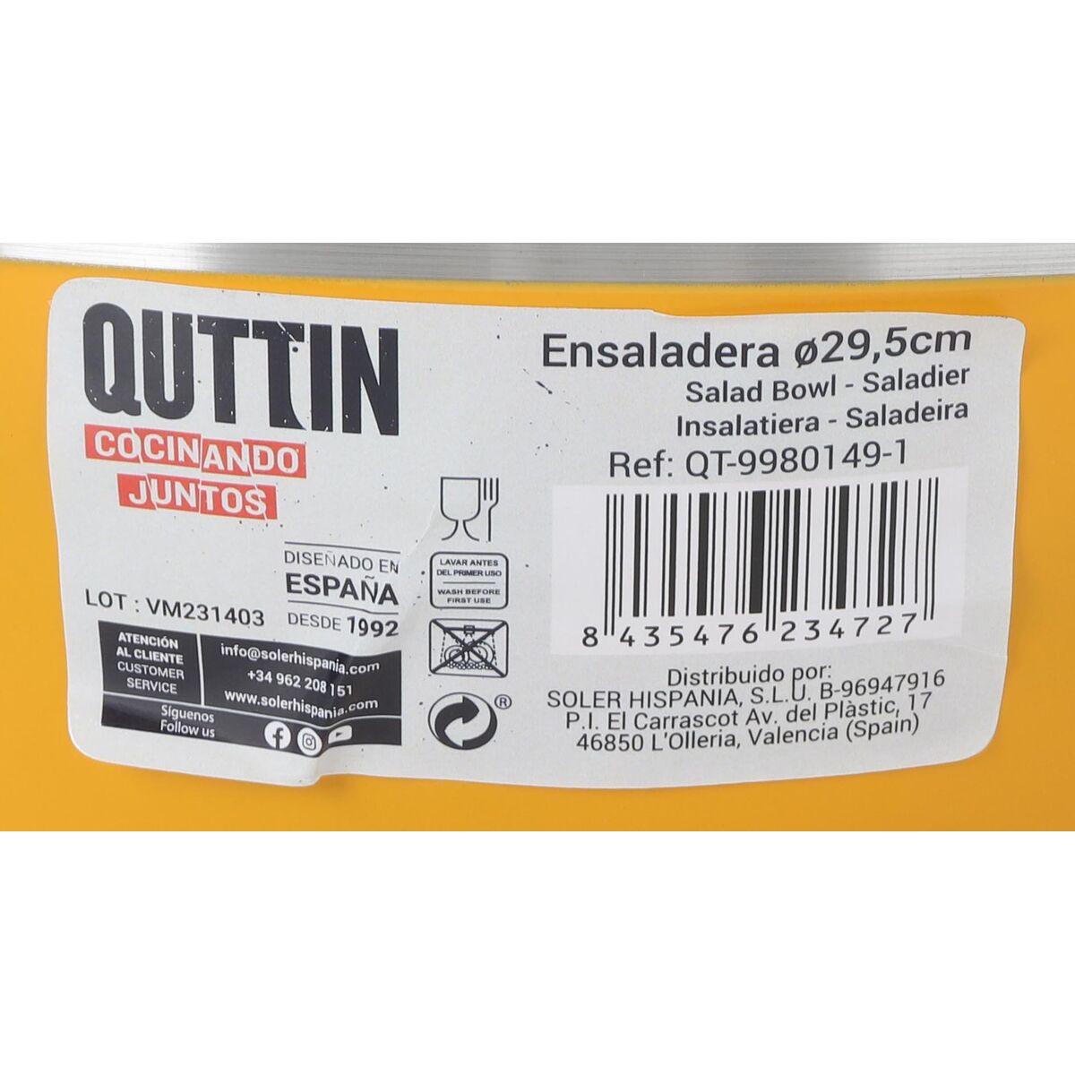Salladsskål Quttin ø 29,5 x 14,3 cm (4 antal) - 7