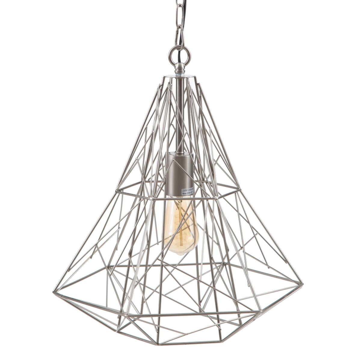 Taklampa Metall Silver 35 x 35 x 45 cm