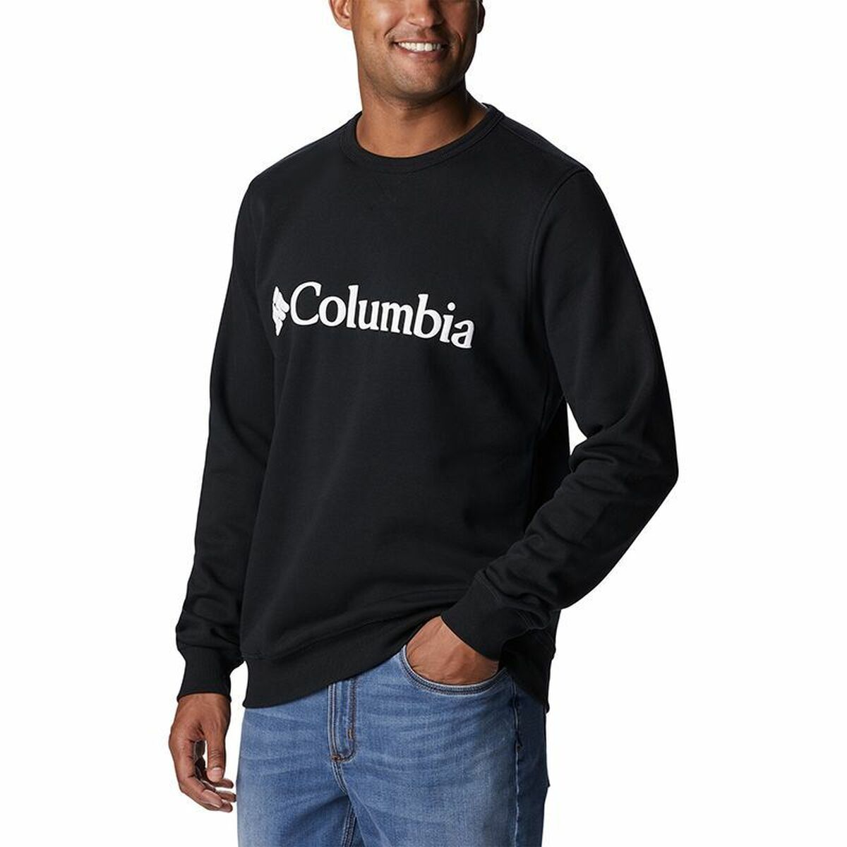 Tröja utan huva Herr Columbia Logo Fleece Crew Svart - 5