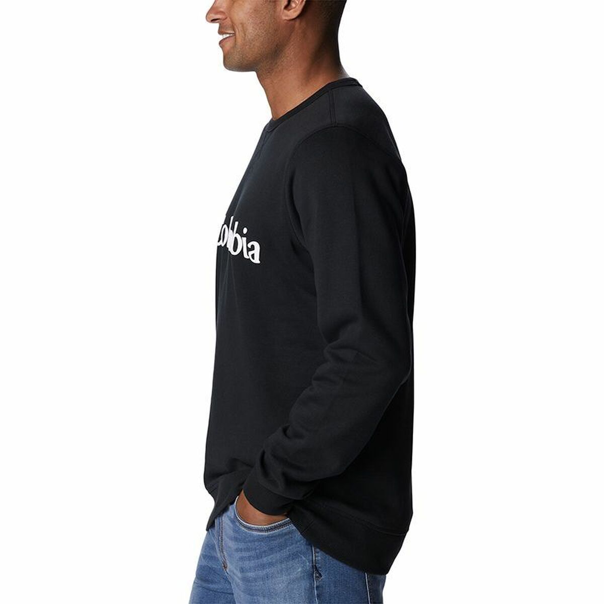 Tröja utan huva Herr Columbia Logo Fleece Crew Svart - 3