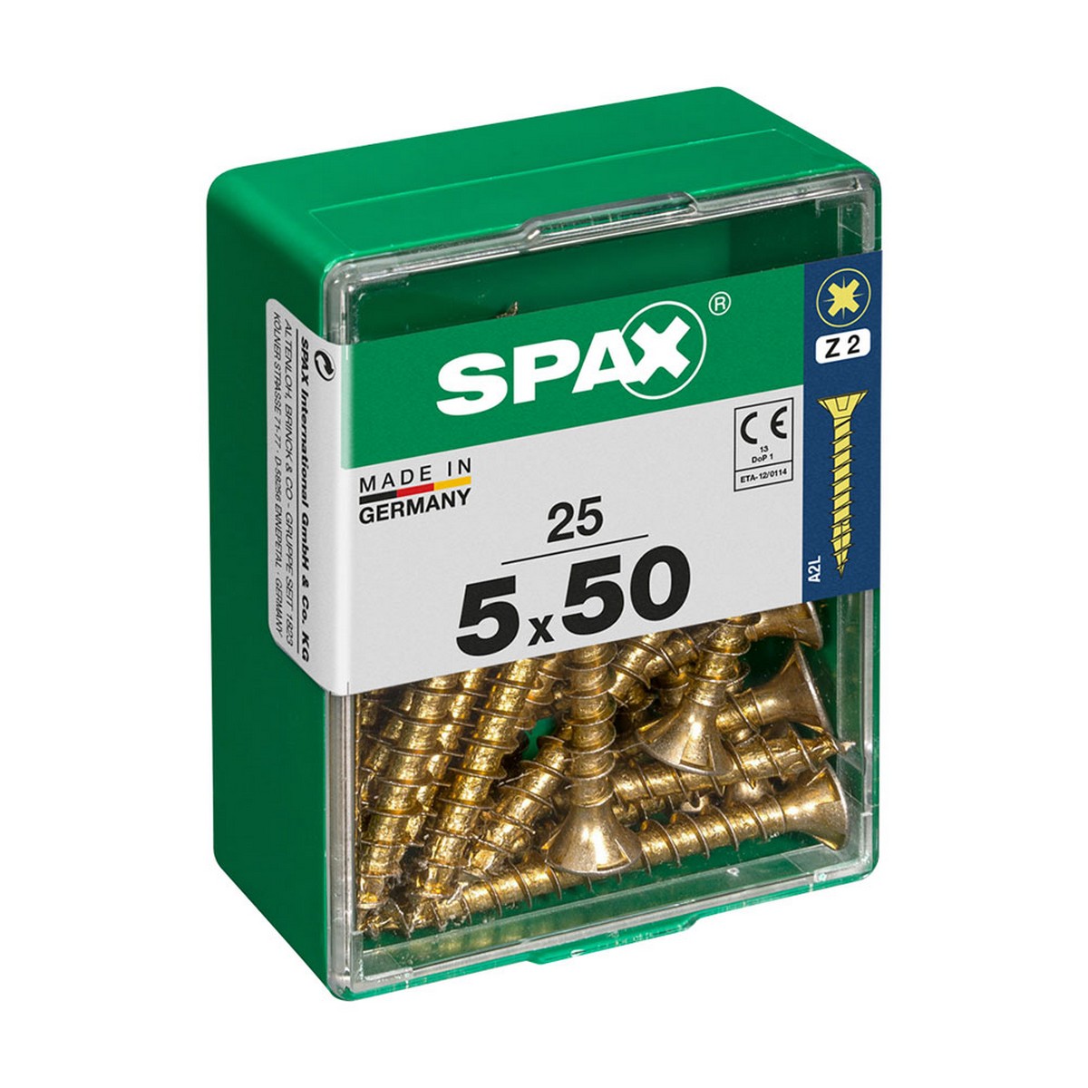 Låda med skruvar SPAX Yellox Trä Platt huvud 25 Delar (5 x 50 mm) - 2
