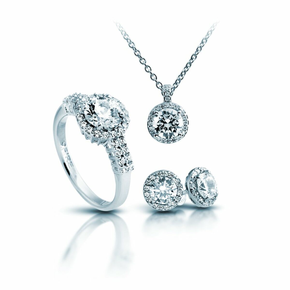 Halsband och matchande örhängesset Diamonfire 1312691917170 Ring - 2