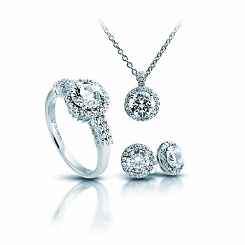 Halsband och matchande örhängesset Diamonfire 1312691917170 Ring
