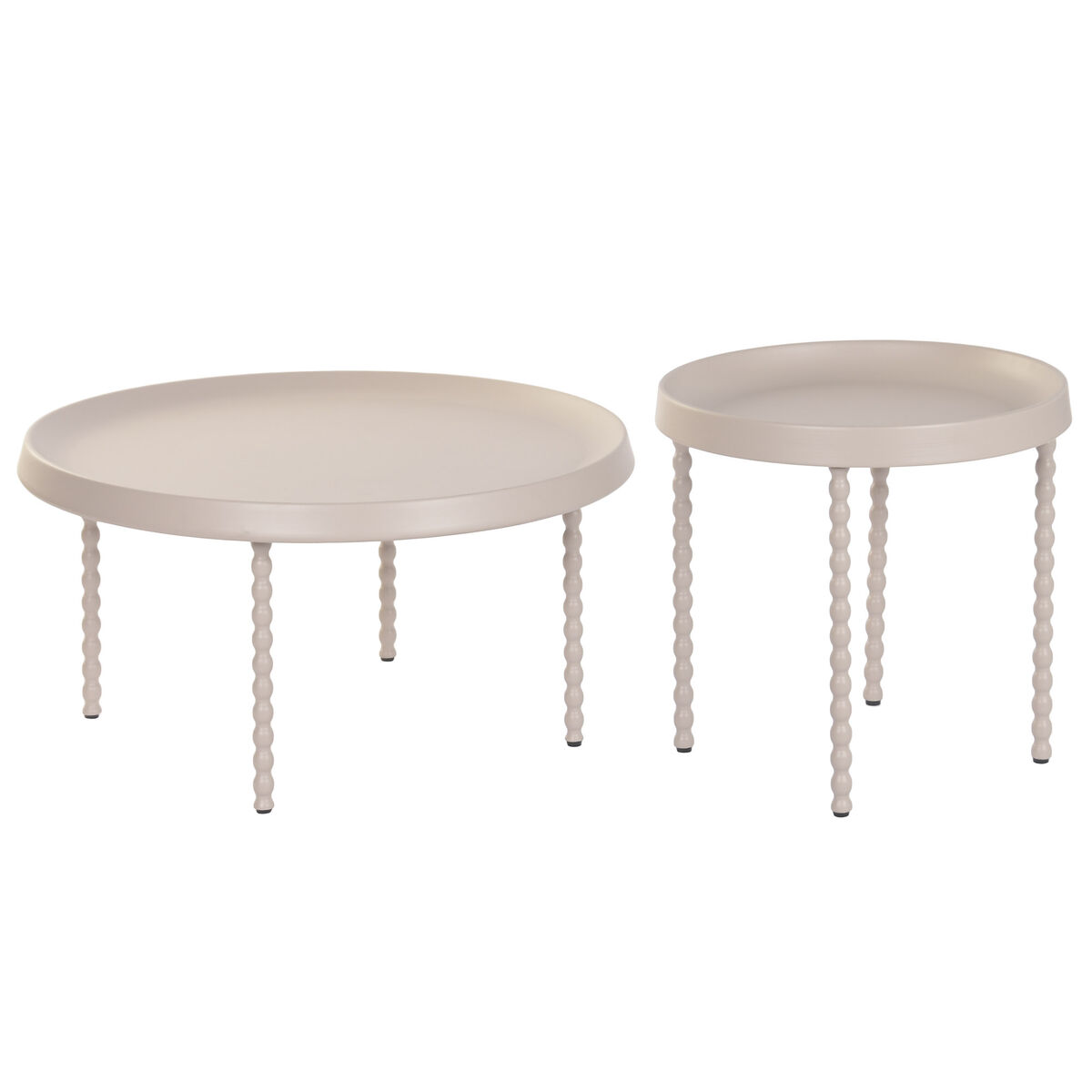 2-bordsset Home ESPRIT Kräm 75 x 75 x 40 cm