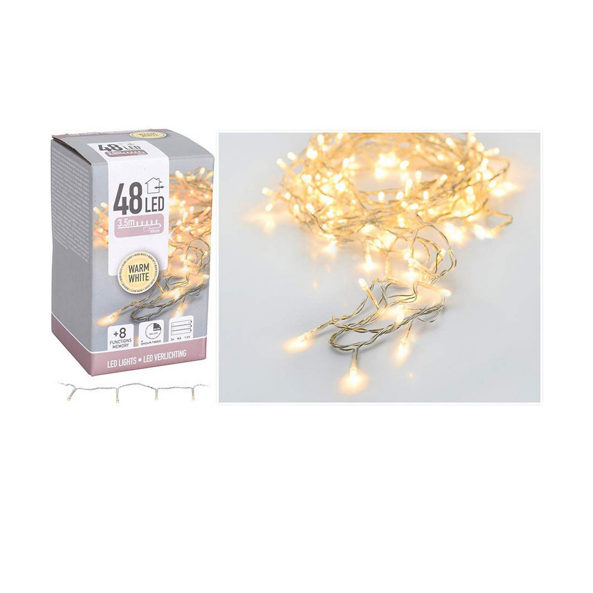 LED-krans Gul Varmvit 4 m - 2