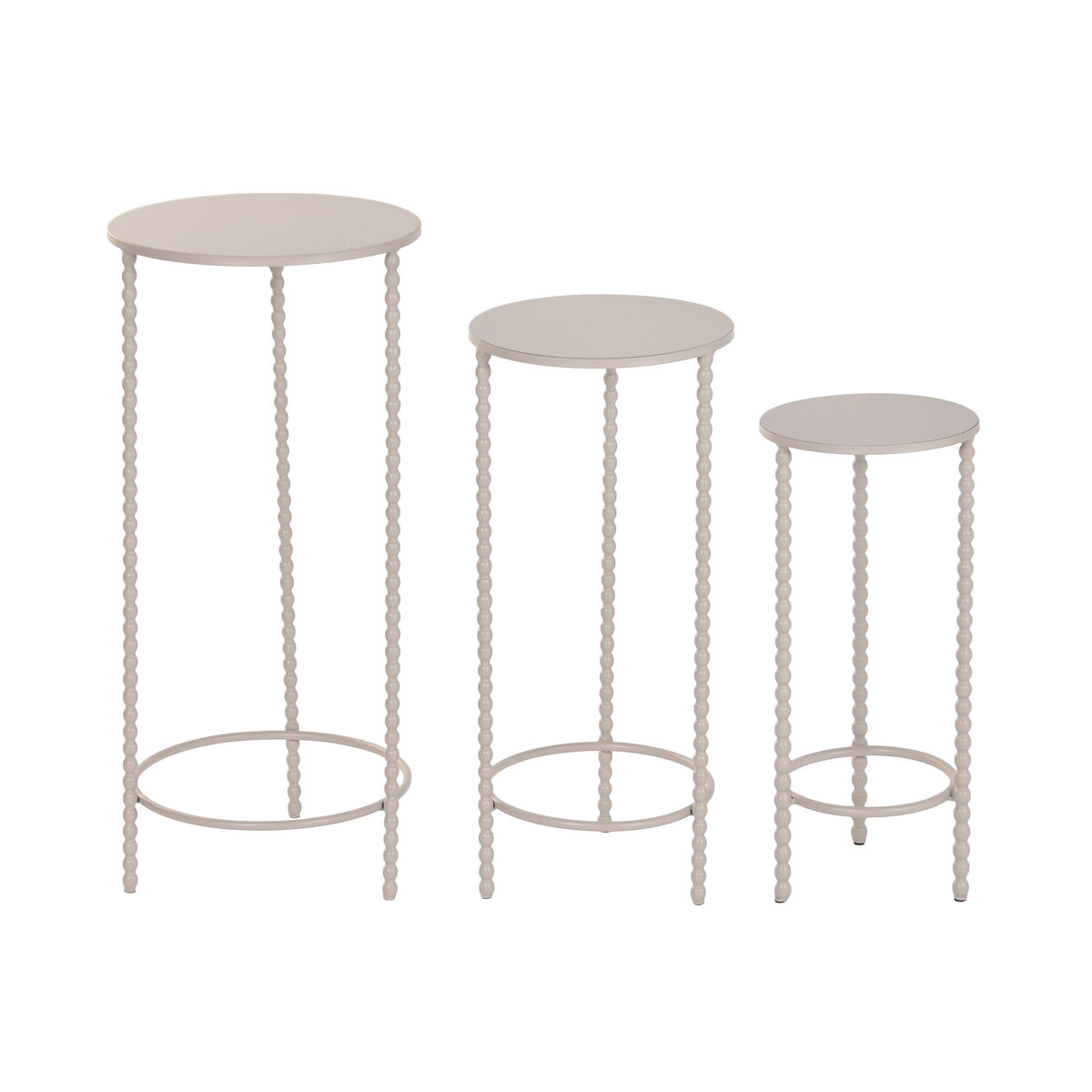 3-bordsset Home ESPRIT Kräm 32 x 32 x 70 cm (3 Delar)