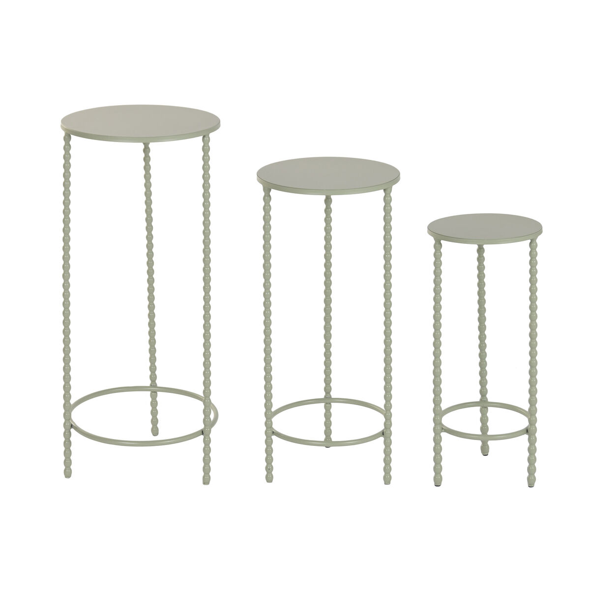 3-bordsset Home ESPRIT Grön 32 x 32 x 70 cm (3 Delar)