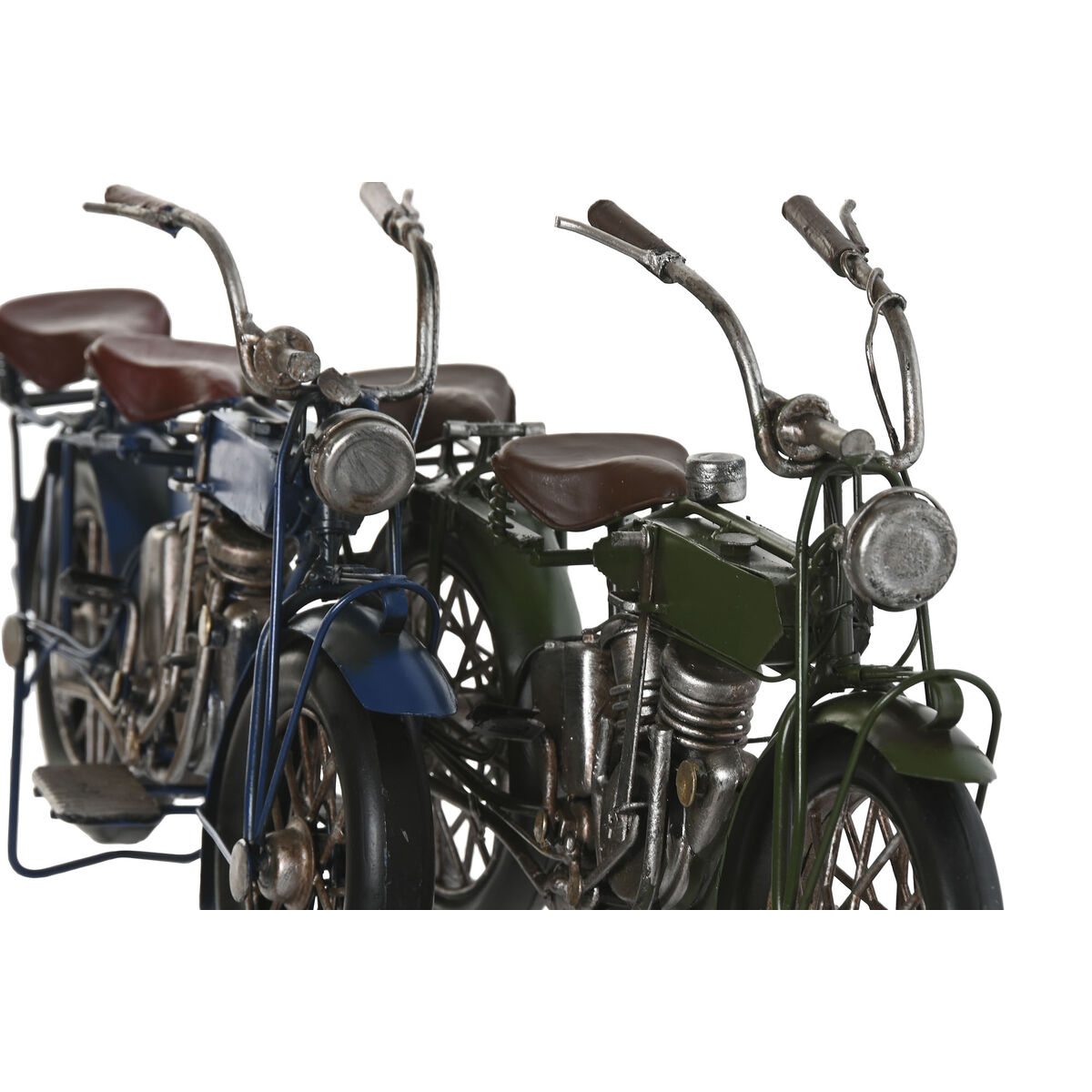Prydnadsfigur Home ESPRIT Blå Grön Motorcykel Vintage 31 x 8 x 16 cm (2 antal) - 2
