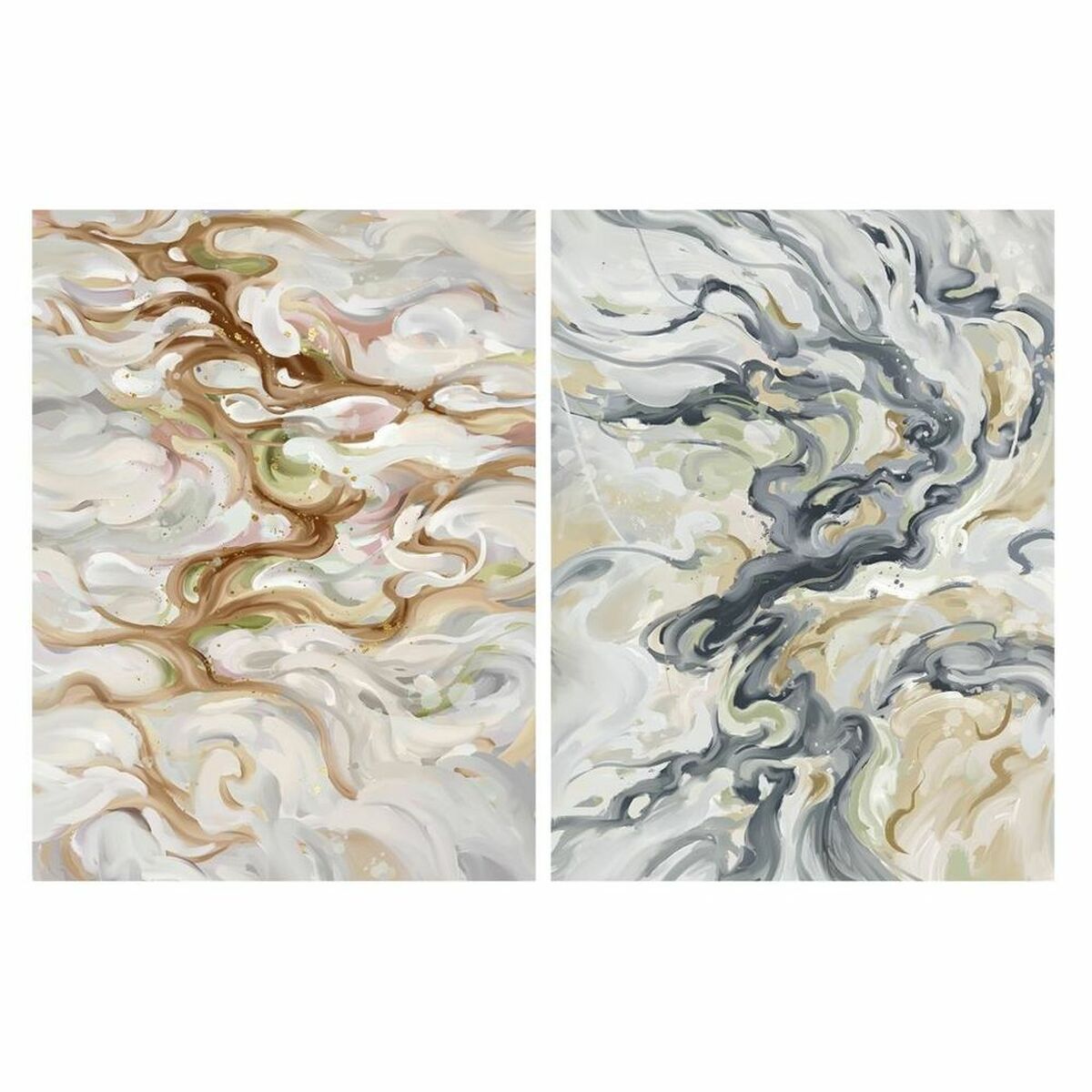 Tavla DKD Home Decor Abstrakt Gyllene 90 x 3 x 120 cm Modern (2 antal) - 2