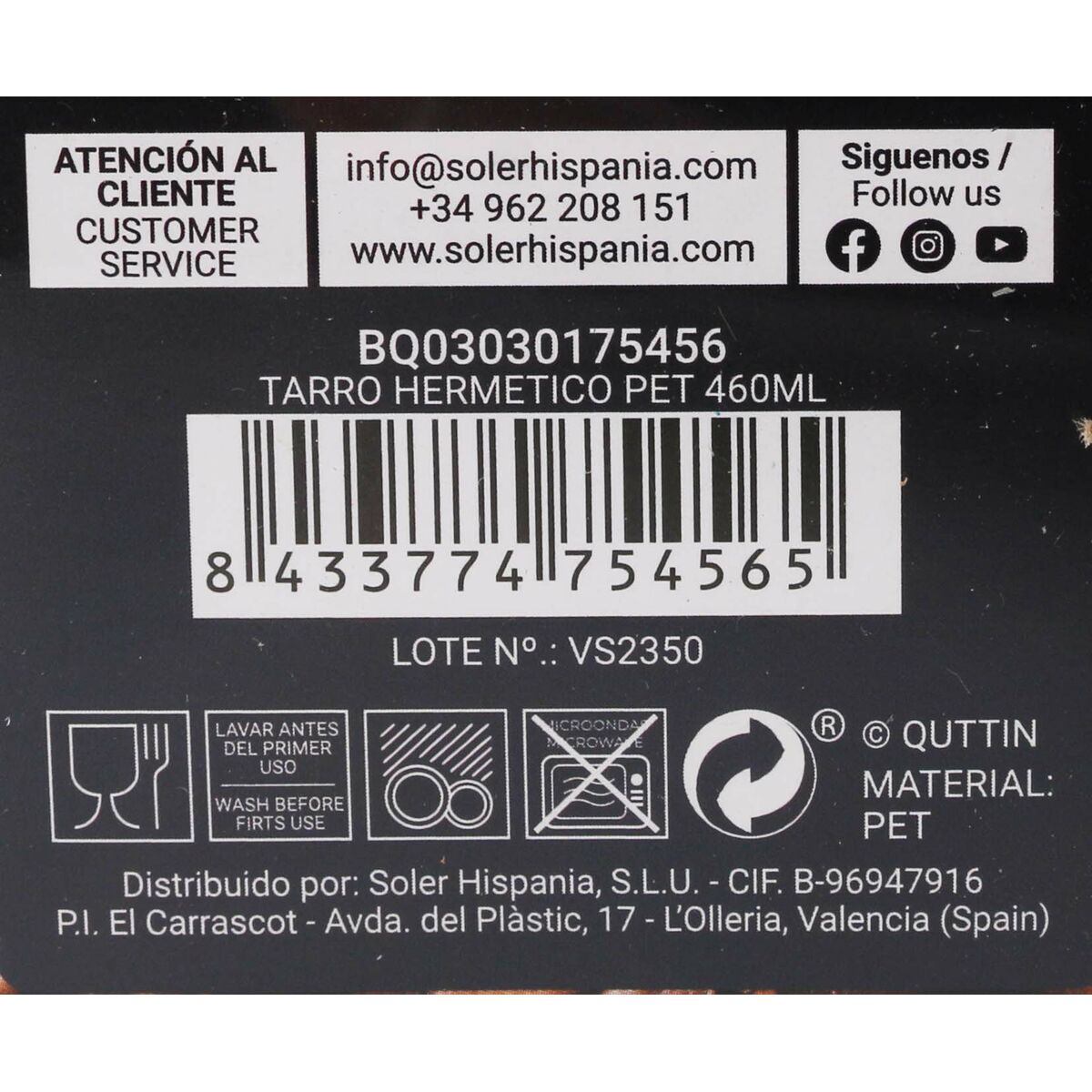 Burk Quttin Hermetisk PET 460 ml (12 antal) - 5