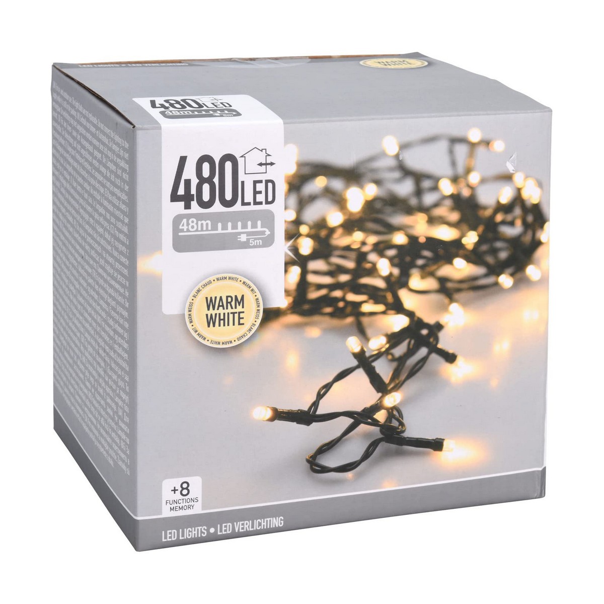 LED-krans Varmt ljus Varmvit 39 m Vit - 2
