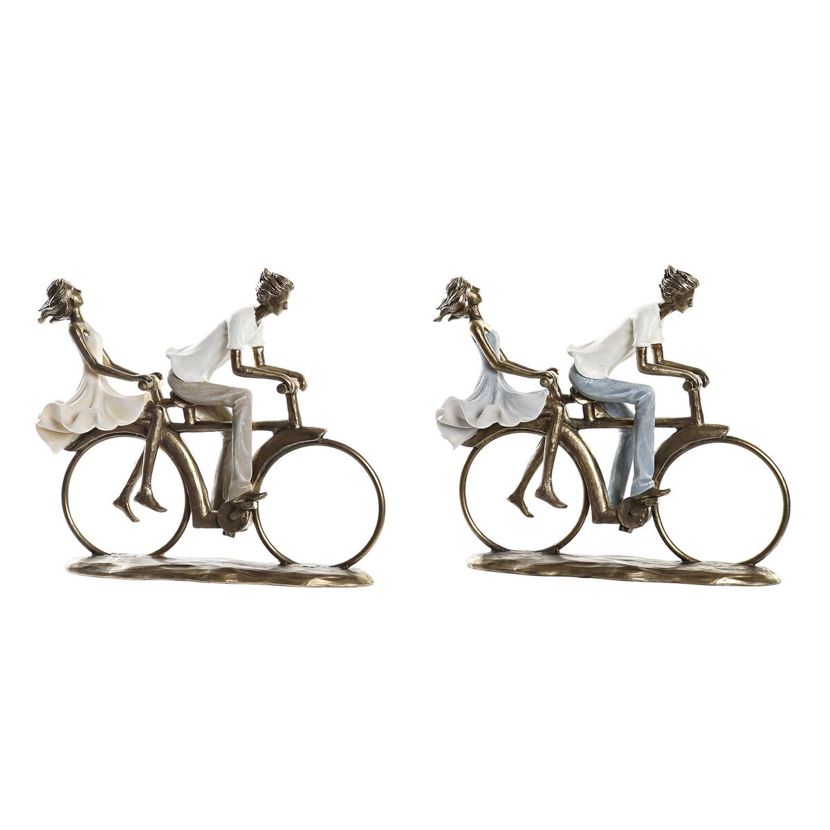 Prydnadsfigur DKD Home Decor 27 x 9,5 x 23 cm Koppar Par (2 antal) - 4