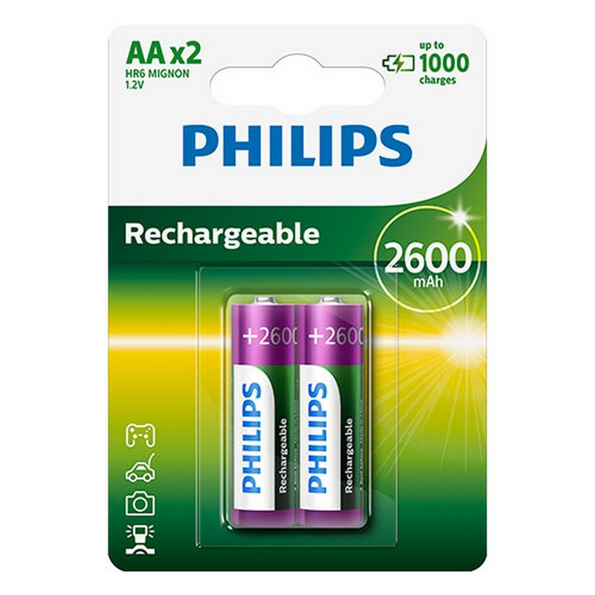 Laddningsbara Batterier Philips R6B2A260/10 1,2 V - 3