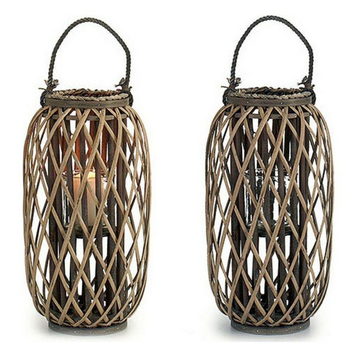 Ljusstakar Gift Decor Brun vide Glas 11,5 x 12 cm 32 X 49,5 X 28 CM - 2