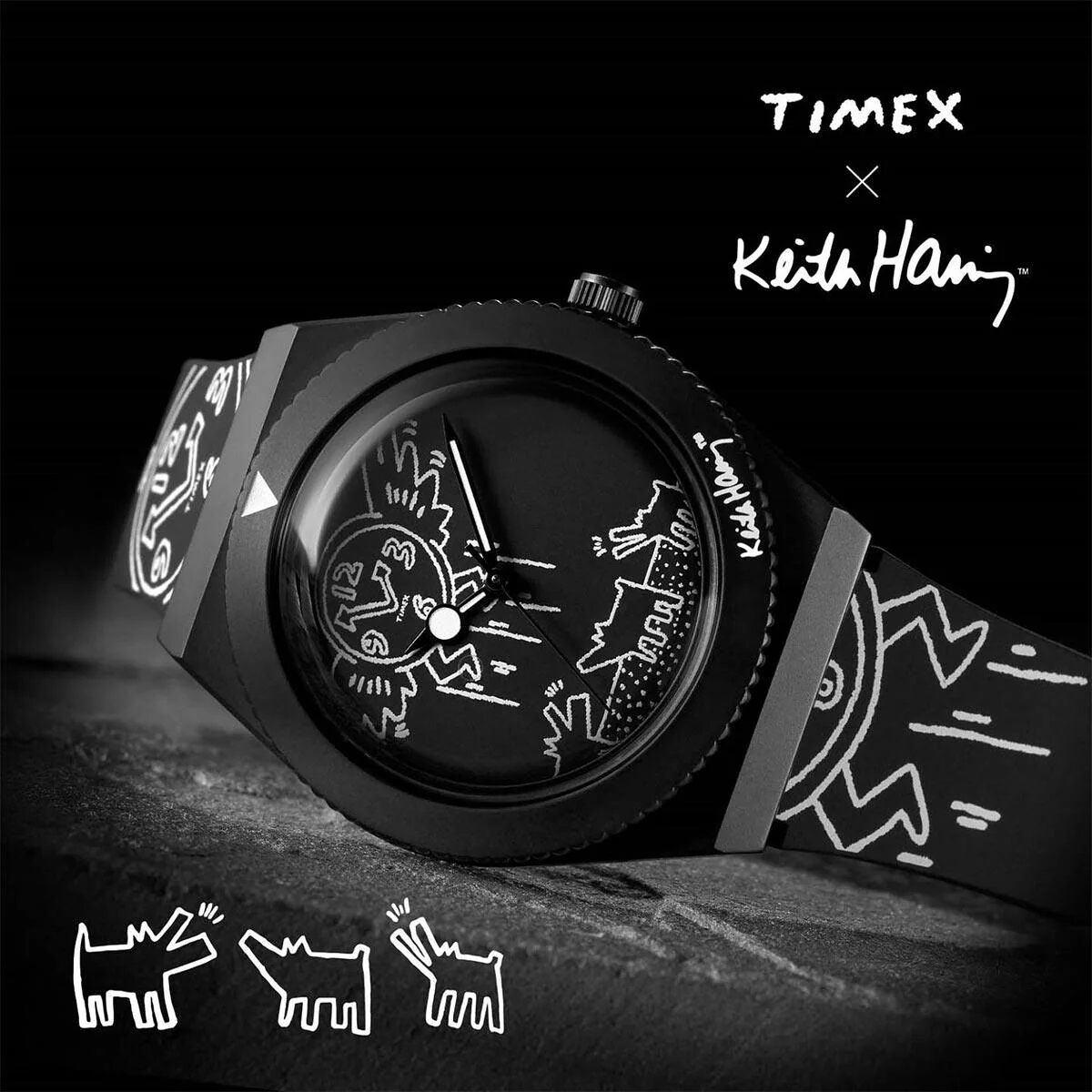 Herrklocka Timex Q X KEITH HARING SPECIAL EDT. Svart (Ø 38 mm) - 2