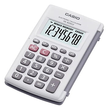 Kalkylator Casio HL-820LV-WE Grå Harts 10 x 6 cm