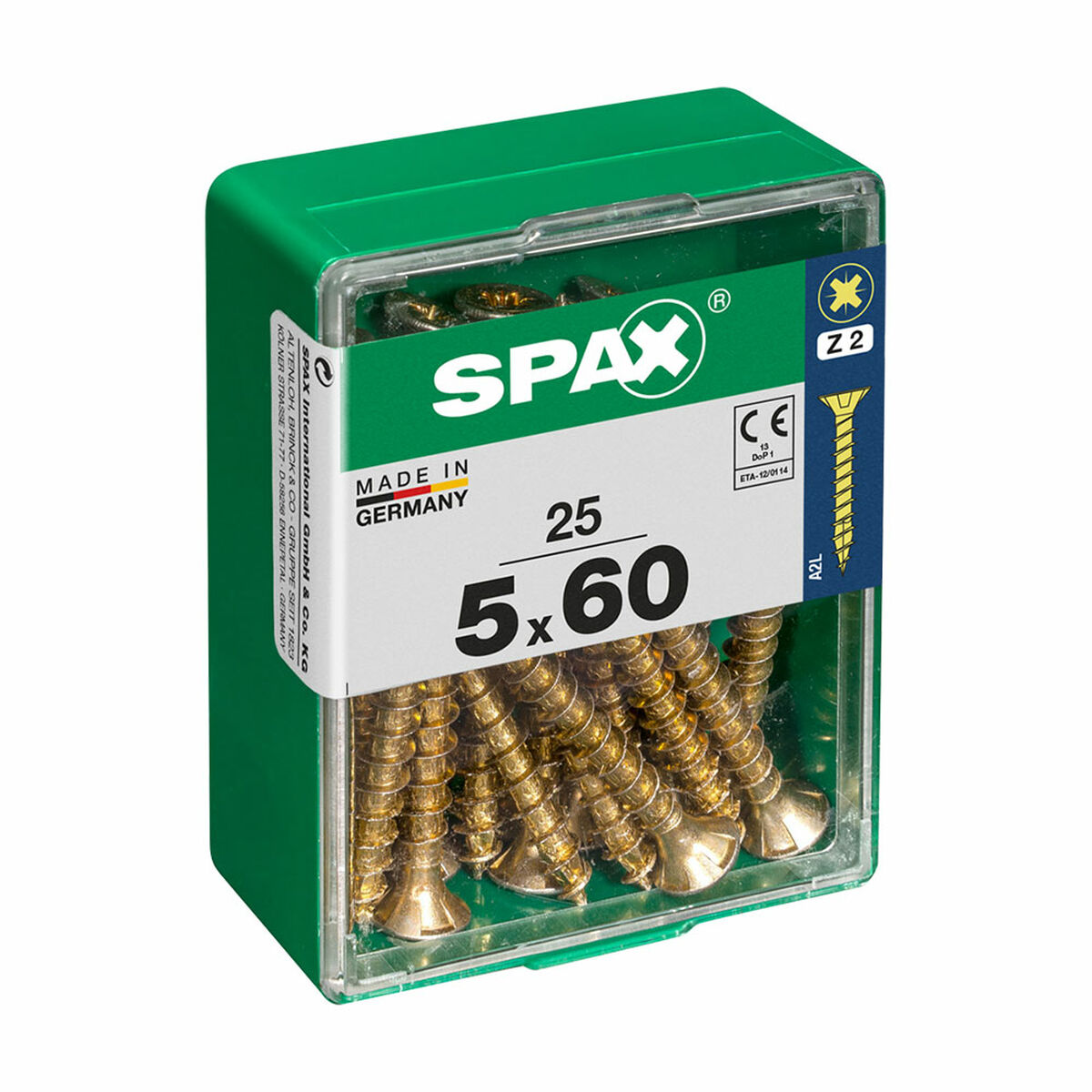 Låda med skruvar SPAX Träskruv Platt huvud (5 x 60 mm) (5,0 x 60 mm) - 2