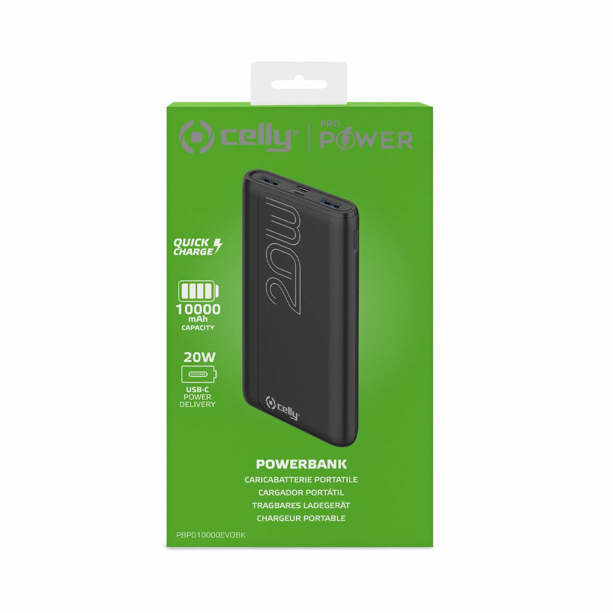 Powerbank Celly PBPD10000EVOBK Svart - 3