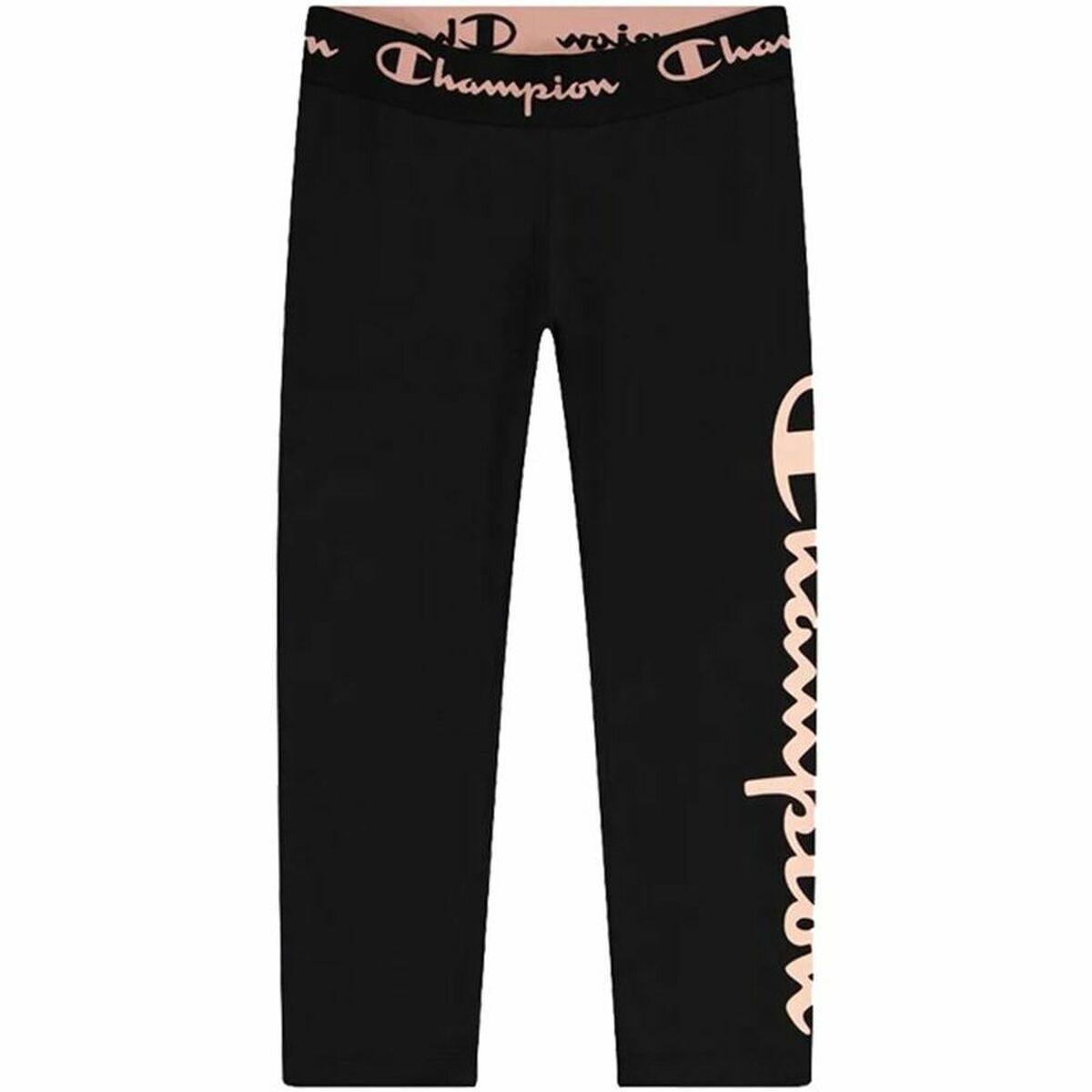 Sport-leggings, Dam Champion Quick-Dry Script Logo Crop Svart - 8