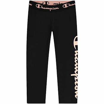 Sport-leggings, Dam Champion Quick-Dry Script Logo Crop Svart