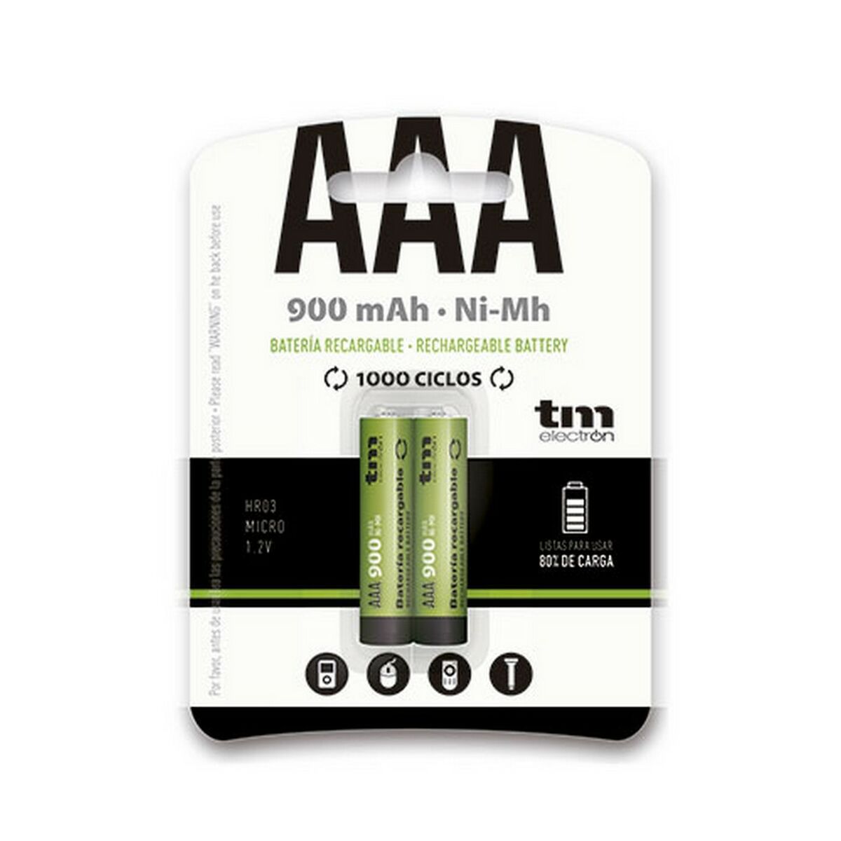 Laddningsbara Batterier TM Electron Ni-Mh R03 - 2