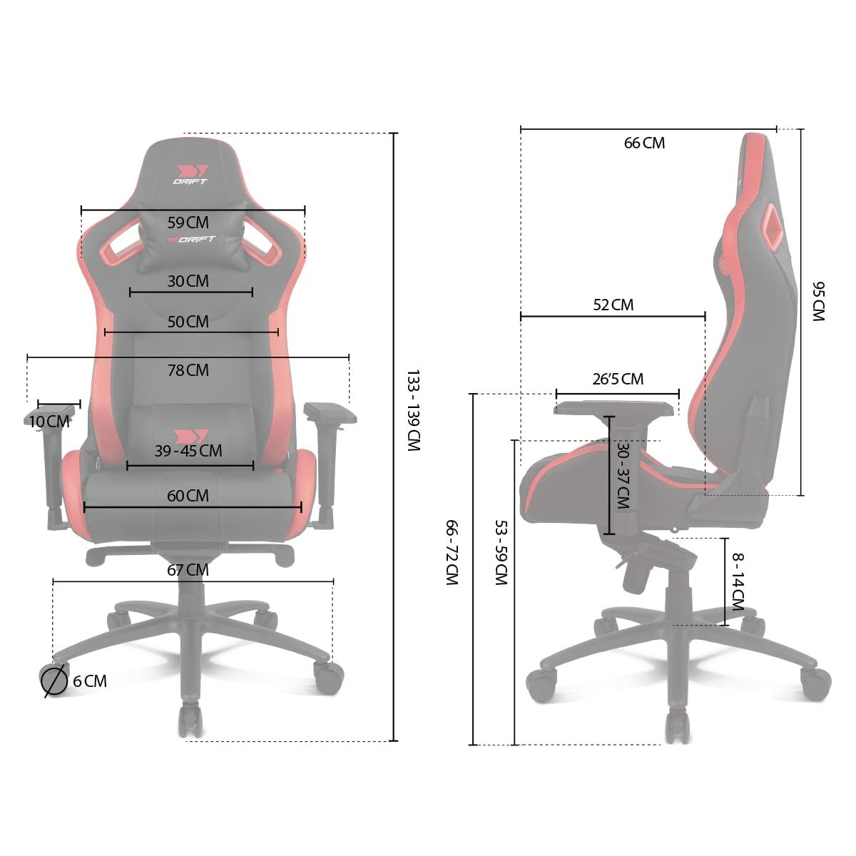 Spelstol DRIFT DR600BK Svart - 2