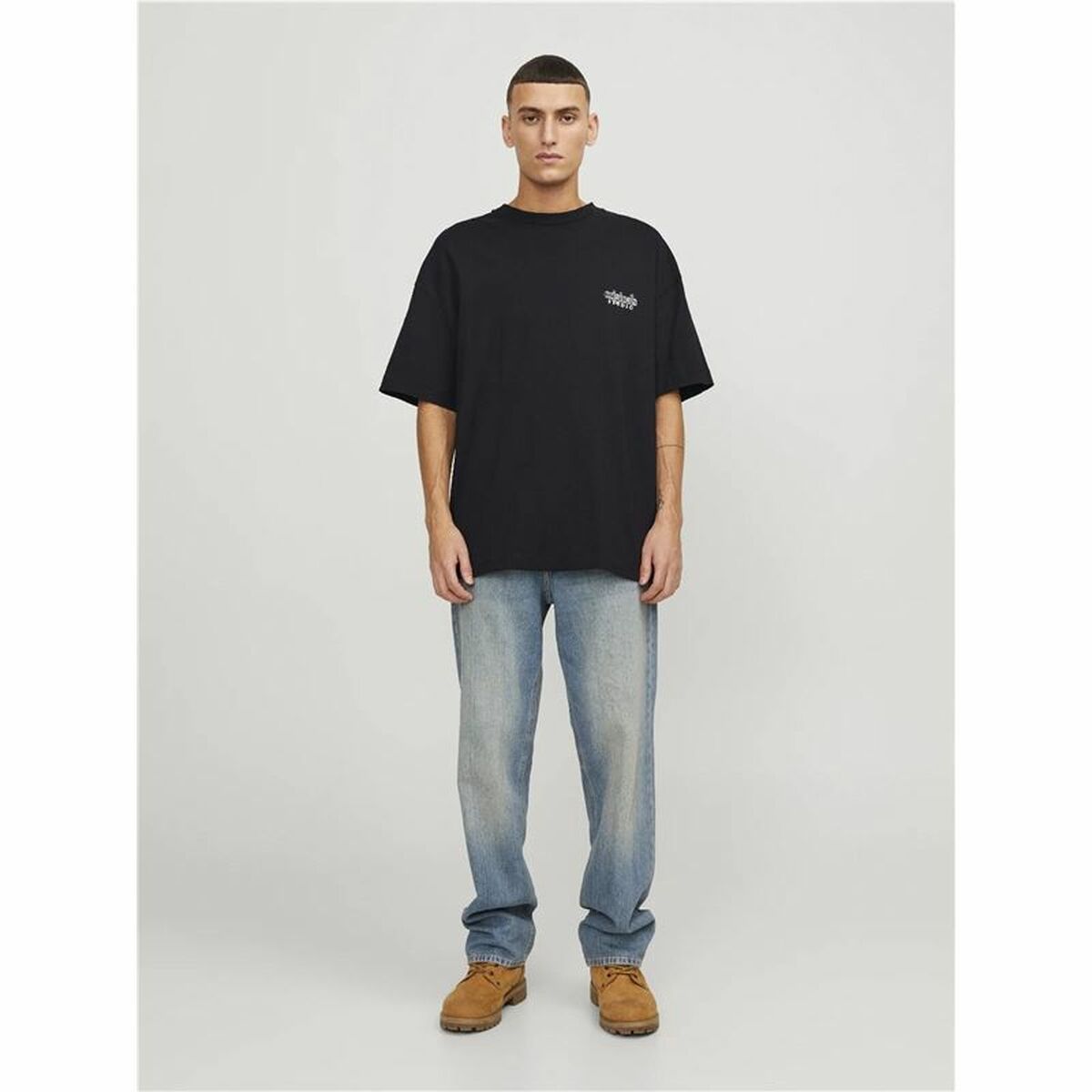 T-shirt med kortärm Herr Jack & Jones bari Back Svart Män - 6
