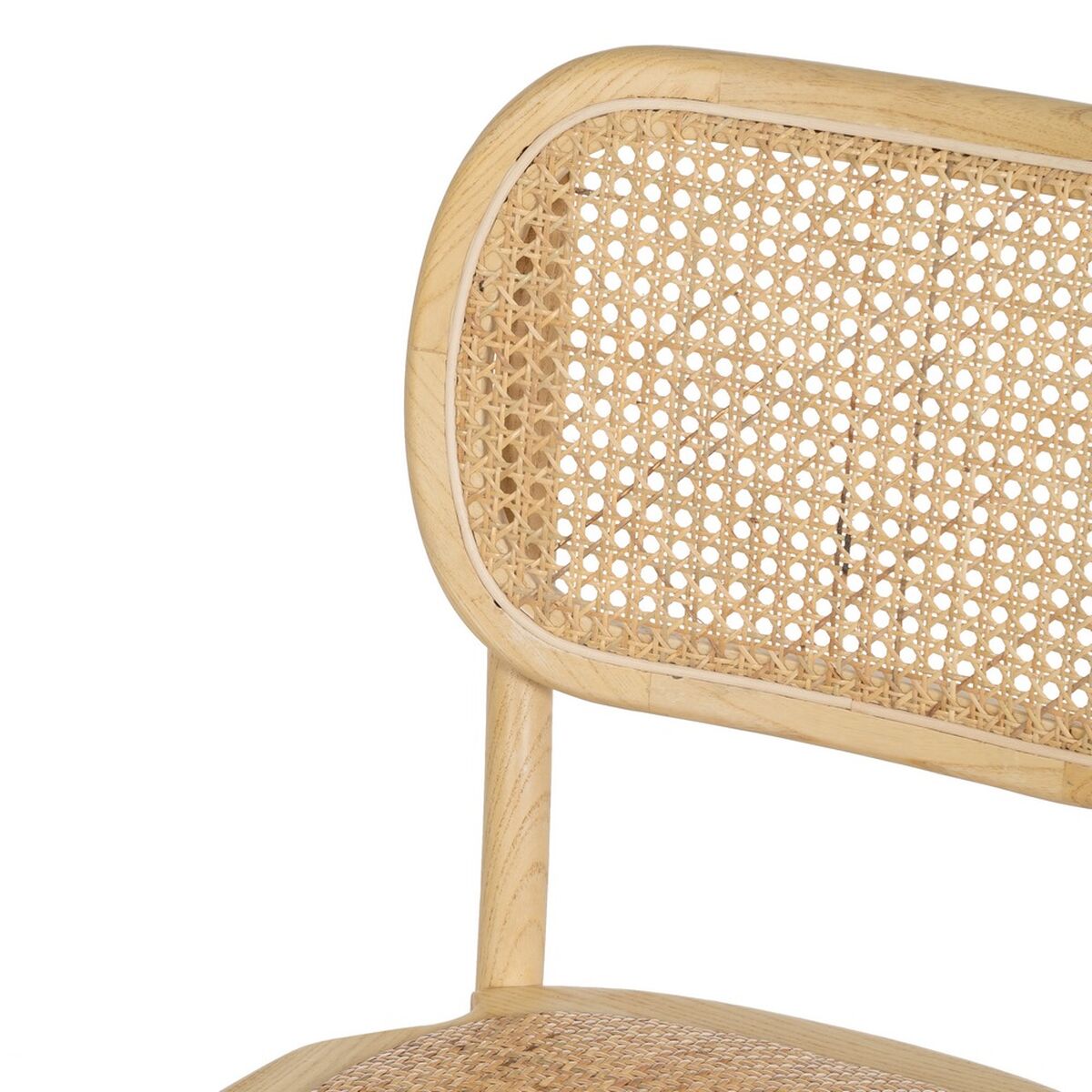 Matsalsstol Naturell Rattan Almträ 45 x 41 x 88 cm - 6