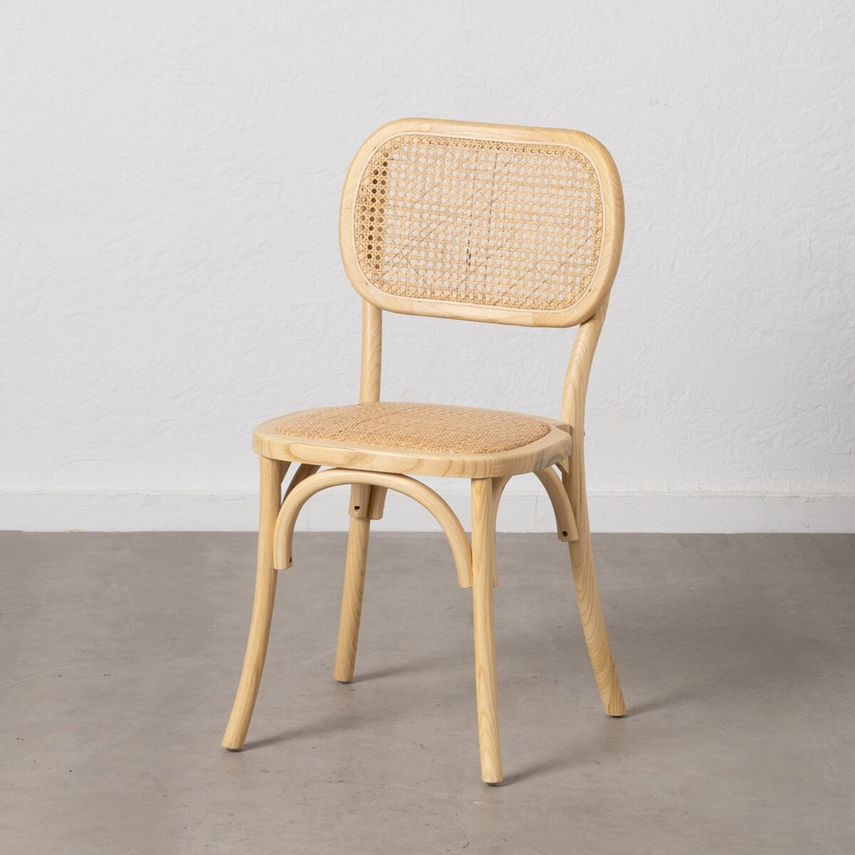 Matsalsstol Naturell Rattan Almträ 45 x 41 x 88 cm - 2