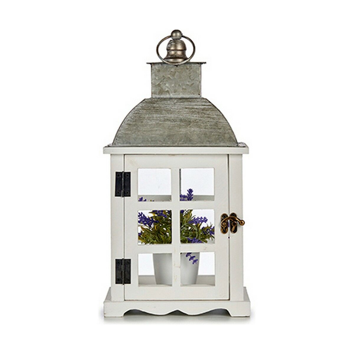 Lykta Gift Decor Vit Silvrig Trä Metall Glas 14 x 39,3 x 20 cm 20 x 39,3 x 14 cm 20 x 40 x 14 cm (6 antal) - 6