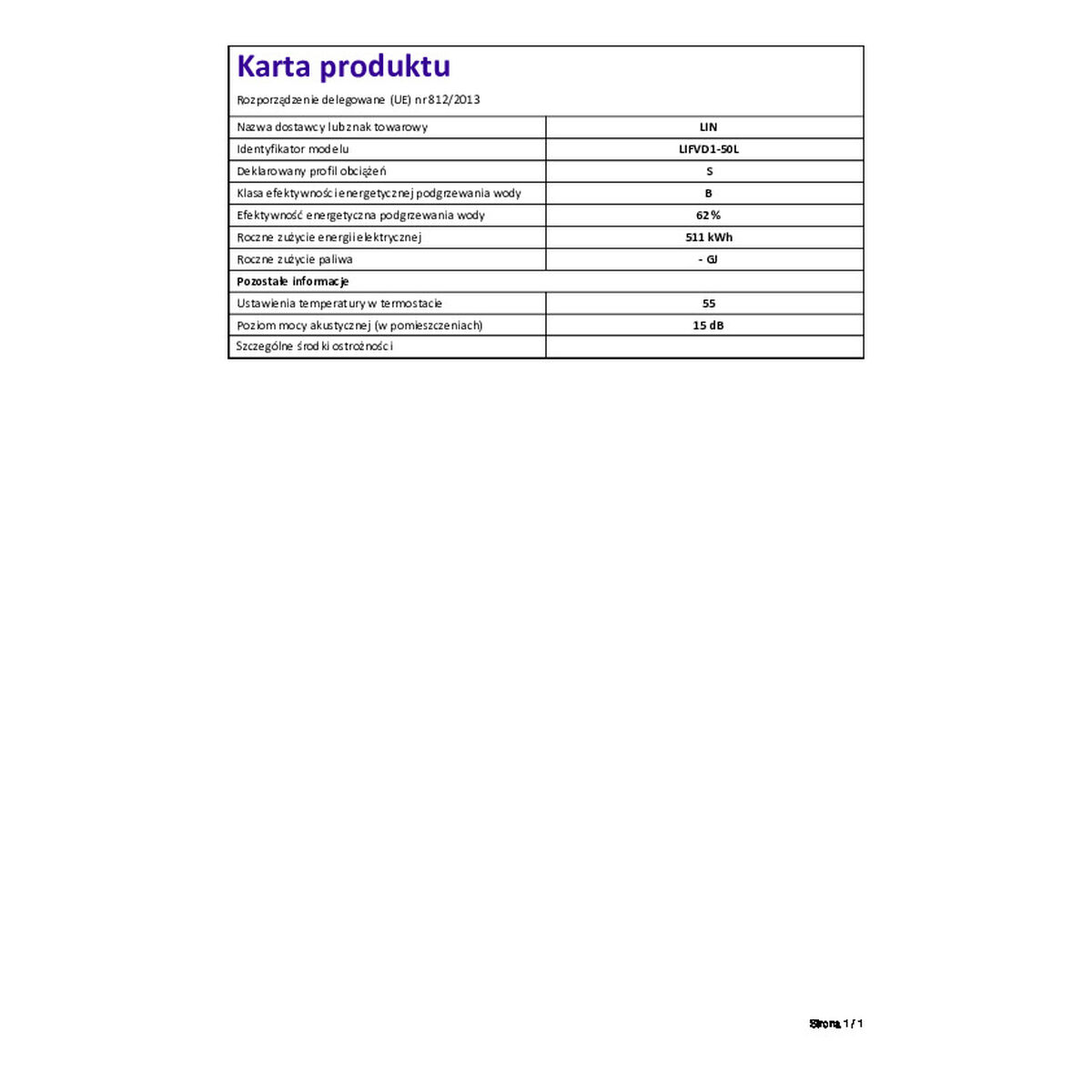 Varmvattenberedare Lin LIFVD1 50 L - 5
