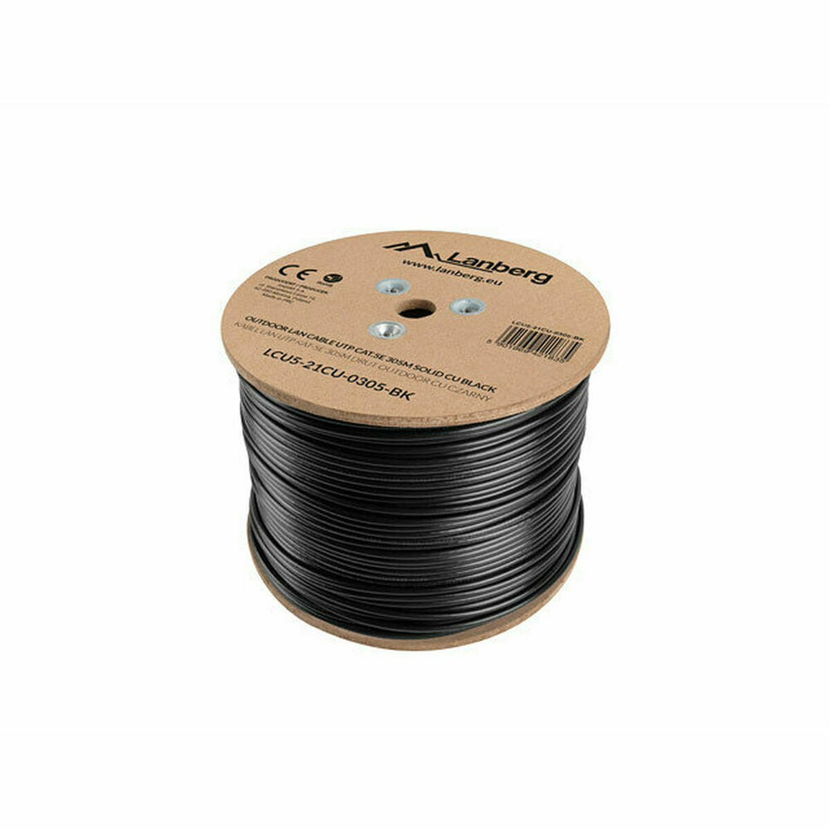 Nätkabel UTP Styv Kategori 5e Lanberg LCU5-21CU-0305-BK Svart 305 m