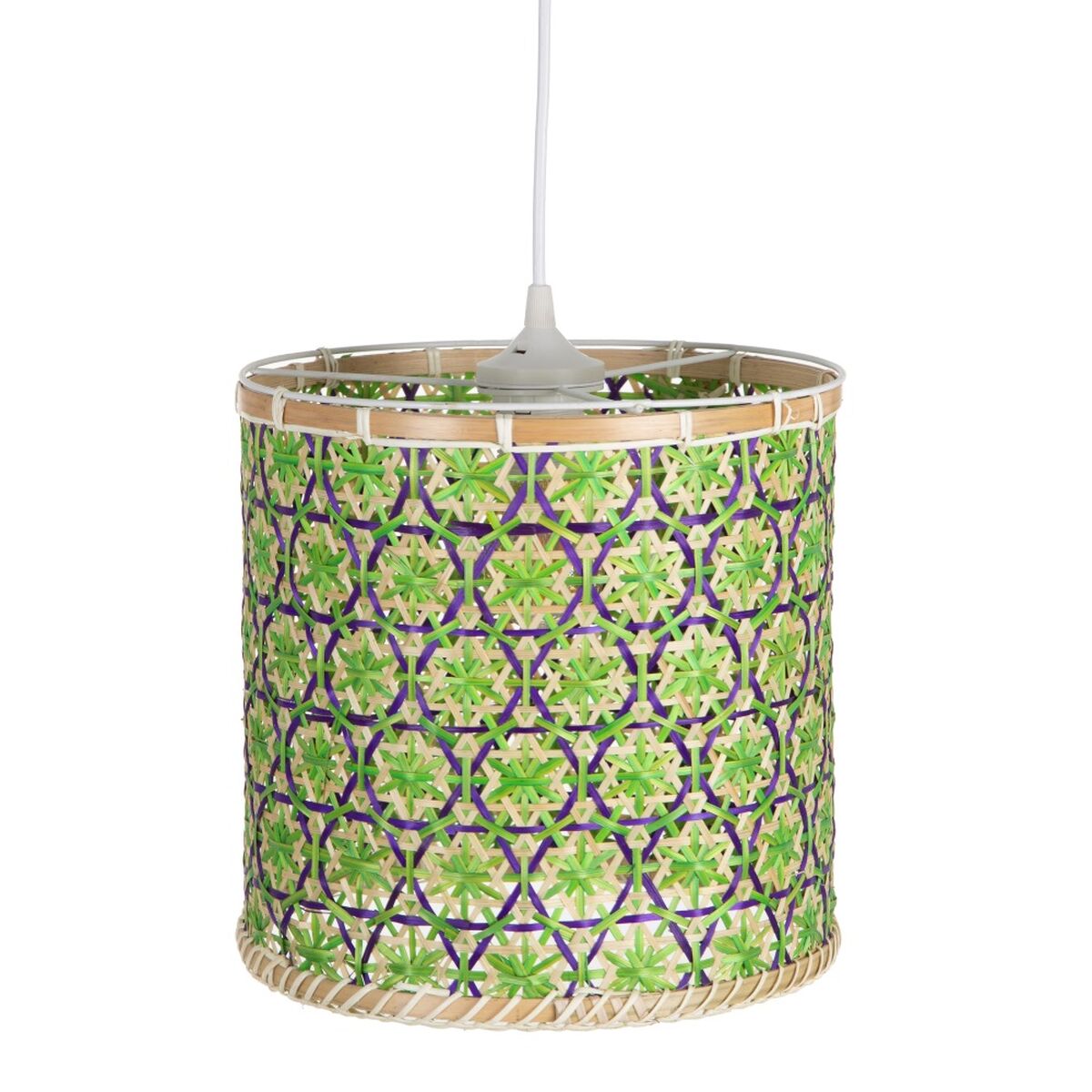 Taklampa 32 x 32 x 29 cm Naturell Grön Bambu 220 V 40 W (3 antal) - 4