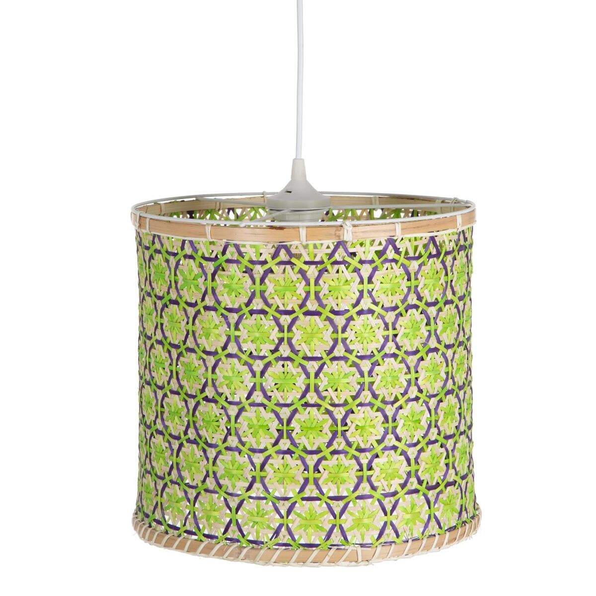 Taklampa 32 x 32 x 29 cm Naturell Grön Bambu 220 V 40 W (3 antal) - 2